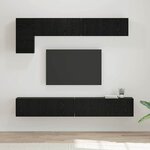 vidaXL Ensemble meuble TV Montage mural 5 Pièces Chêne noir