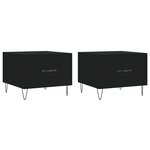 vidaXL Tables basses 2 Pièces noir 50x50x40 cm bois d'ingénierie