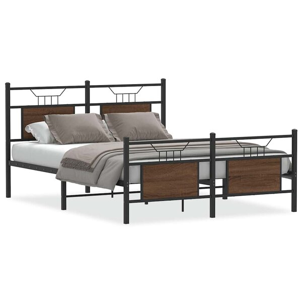 vidaXL Cadre de lit sans matelas chêne marron 137x190 cm