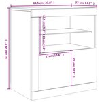 vidaXL Buffet avec lumières LED chêne fumé 60 5x37x67 cm