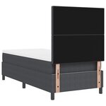 vidaXL Lit à sommier avec matelas gris foncé 80x200 cm en tissu en velours côtelé