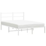vidaXL Cadre de lit métal sans matelas et tête de lit blanc 140x200 cm