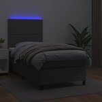 vidaXL Sommier à lattes de lit avec matelas et LED Gris 80x200 cm