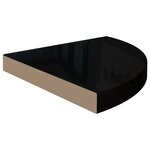 vidaXL Étagère d'angle flottante noir brillant 35x35x3 8 cm MDF