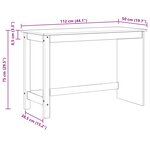 vidaXL Bureau Blanc 112 x 50 x 75 cm Bois de Pin Massif