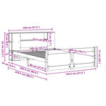 vidaXL Lit bibliothèque sans matelas blanc 140x200 cm bois pin massif