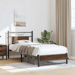 vidaXL Cadre de lit sans matelas chêne marron 75x190cm bois ingénierie