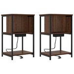 vidaXL Cabinet de chevet 2 Pièces Chêne marron 38 x 31 x 61 cm