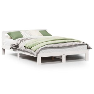 vidaXL Cadre de lit sans matelas blanc 120x190 cm bois de pin massif