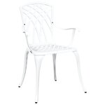 vidaXL Ensemble de salle à manger pour jardin 5 Pièces Blanc Aluminium