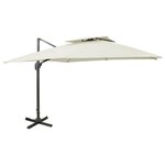 vidaXL Parasol déporté à double toit 300x300 cm Sable