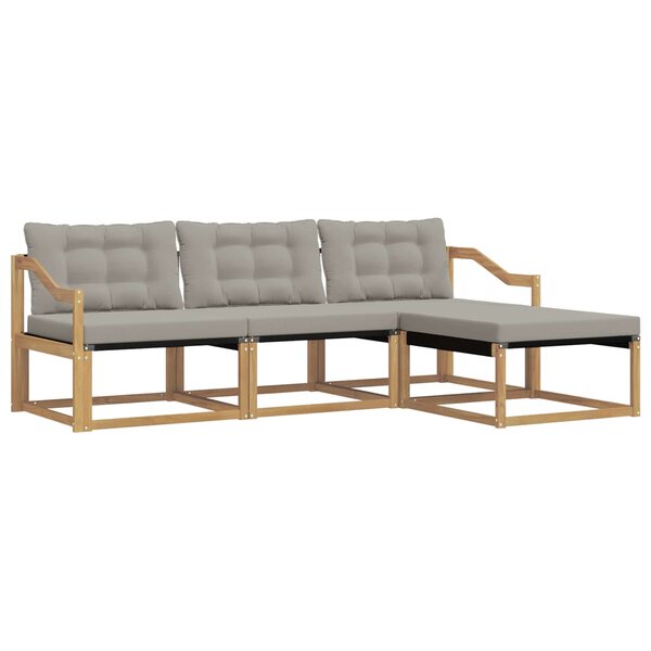 vidaXL Ensemble de canapés d'extérieur 4 pc Blanc et gris clair