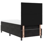Lit Box Spring vidaXL avec Matelas Noir 90x200 cm Velours