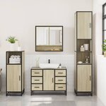 vidaXL Ensemble de meubles de salle de bain 3 Pièces chêne sonoma