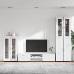 vidaXL Ensemble meuble TV FLORIN Blanc brillant Bois d'ingénierie