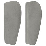 vidaXL Tête de lit avec oreilles Gris clair 93x23x78/88 cm Velours