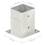 vidaXL Ancres de poteau 4 Pièces Métal galvanisé 101 mm
