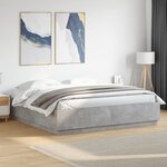 vidaXL Cadre de lit sans matelas gris béton 200x200 cm