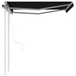 vidaXL Auvent rétractable automatique et poteaux 3 5x2 5 m Anthracite
