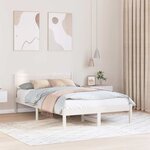 vidaXL Cadre de lit Blanc 140 x 190 cm Bois de pin massif