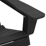 vidaXL Chaise Adirondack avec repose-pieds noire HDPE