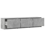vidaXL Meuble TV avec LED Béton 165 x 34 x 40 cm Bois d'ingénierie