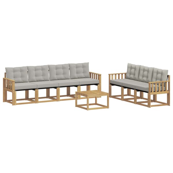 vidaXL Ensemble de canapés d'extérieur 8 pc Blanc et gris clair