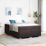 vidaXL Cadre de lit Marron foncé 160 x 200 cm tissu