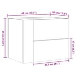 vidaXL Tables de chevet murales 2 Pièces noir 45x30x35 cm