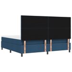 vidaXL Lit à ressort avec matelas et banc bleu 200x200 cm en tissu