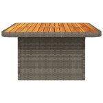 vidaXL Table de jardin gris 80x80x71 cm résine tressée et bois acacia