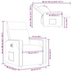 vidaXL Fauteuil inclinable électrique taupe tissu