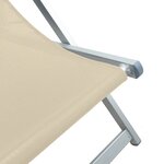 vidaXL Chaises de plage pliantes lot de 2 crème aluminium et textilène
