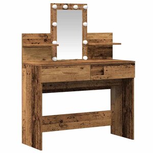 vidaXL Table de Toilette avec tiroir Bois ancien 100 x 40 x 130 cm