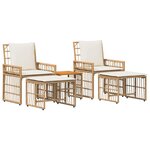 vidaXL Ensemble de meubles d'extérieur 5 Pièces Blanc Naturel et Crème