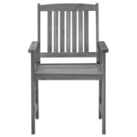 vidaXL Chaises de jardin et coussins lot de 4 Gris Bois acacia massif