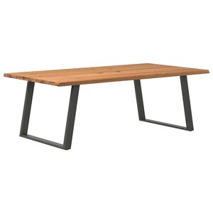 vidaXL Table à manger et bord naturel bois massif chêne rectangulaire