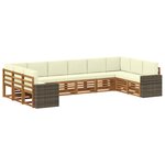 vidaXL Ensemble de canapés d'extérieur 10 Pièces Naturel et Crème