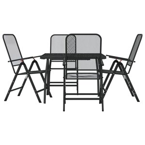 vidaXL Ensemble à manger de jardin 5 Pièces anthracite métal maille