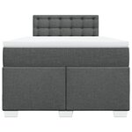 vidaXL Sommier à lattes de lit avec matelas gris foncé 120x190cm tissu