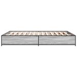 vidaXL Cadre de lit sans matelas sonoma gris 140x190 cm