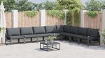 vidaXL Ensemble de canapé de jardin 8 Pièces Anthracite Acier