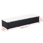 vidaXL Chaise longue avec coussin Résine tressée Noir