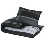 vidaXL Ensemble de housse de couette noir et blanc 260x220 cm Coton