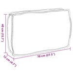 vidaXL Coussin pour dossier de palette Gris 70 x 40 x 12 cm