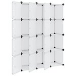 vidaXL Organiseur de rangement en cube avec 12 cubes et portes en PP transparent