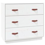 vidaXL Buffet Blanc 80x40x75 cm Bois massif de pin