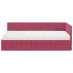 vidaXL Cadre de lit d'angle avec matelas 2 Pièces Vert Velours