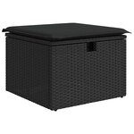 vidaXL Ensemble de canapé de jardin avec coussin 6 Pièces Noir polyrotin
