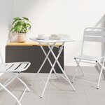 Table de jardin pliable vidaXL Blanche 55x55x73 cm Acier